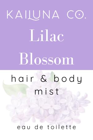 Lilac Blossom Natural Hair & Body Mist Spray, Pure Essential and Fragrance Oils, Alcohol-Free, Handmade in California, 0.5Fl Oz