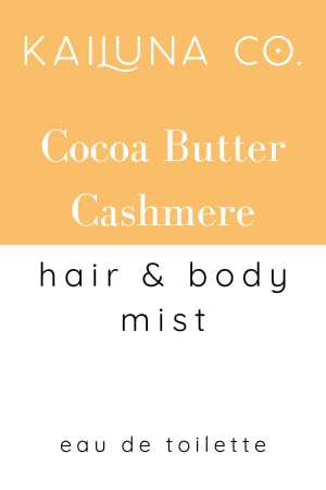 Cocoa Butter Cashmere Natural Hair & Body Mist Spray, Pure Essential and Fragrance Oils, Alcohol-Free, Handmade in California, 0.5Fl Oz