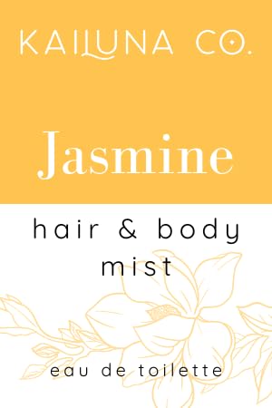 Jasmine Natural Hair & Body Mist Spray, Pure Essential and Fragrance Oils, Alcohol-Free, Handmade in California, 0.5Fl Oz