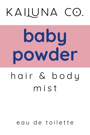 Baby Powder Natural Hair & Body Mist Spray, Twin Pack, Pure Essential and Fragrance Oils, Alcohol-Free, Handmade in California, Twin Pack (2 x 0.5Fl Oz)