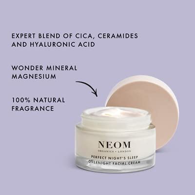 Neom- Perfect Night’s Sleep Overnight Facial Cream - 50ml | Face Moisturiser With Hyaluronic Acid, Aloe Vera & Ceramides To Plump & Reduce Lines | Suitable For All Skin Types