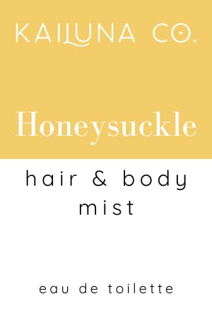 Honeysuckle Natural Hair & Body Mist Spray, Pure Essential and Fragrance Oils, Alcohol-Free, Handmade in California, 0.5Fl Oz