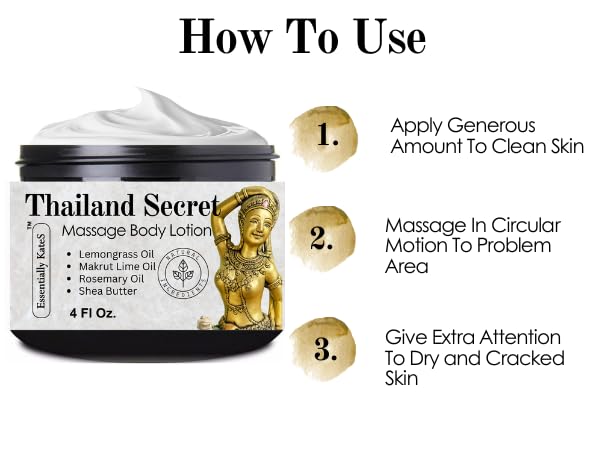 Thailand Secret Specialty Body Lotion 4 Fl Oz - Infused with Makrut Lime Leaf, Lemongrass Oil, Rosemary Oil and Shea Butter - Calming, Relaxing, and Hydrating (4 Fl Oz, Makrut Lime + Lemongrass)