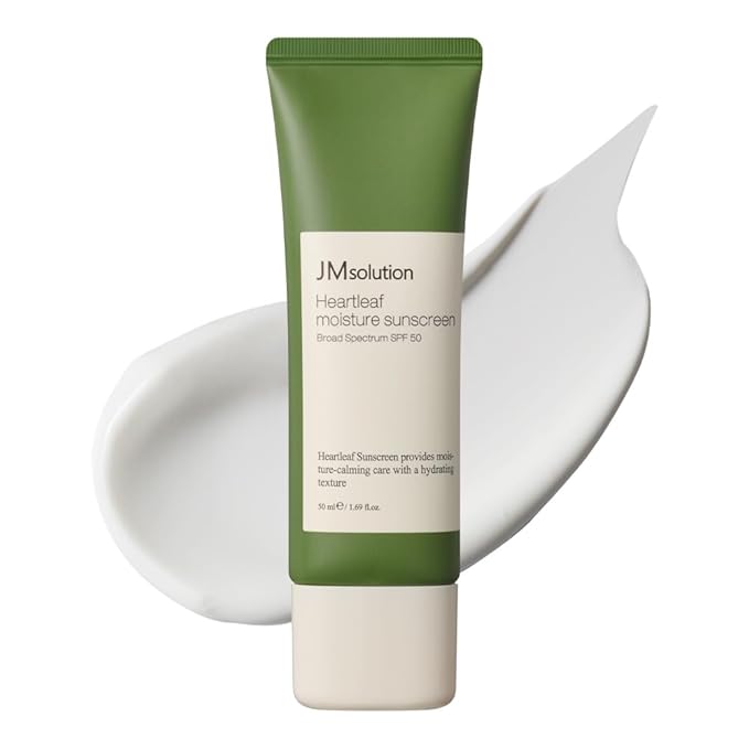 JMsolution Heart Leaf Sunscreen SPF 50 – Made in USA, Calming UV Protection with Heart Leaf & Centella Asiatica – Lightweight Hydrating Face Sunscreen for Sensitive Skin