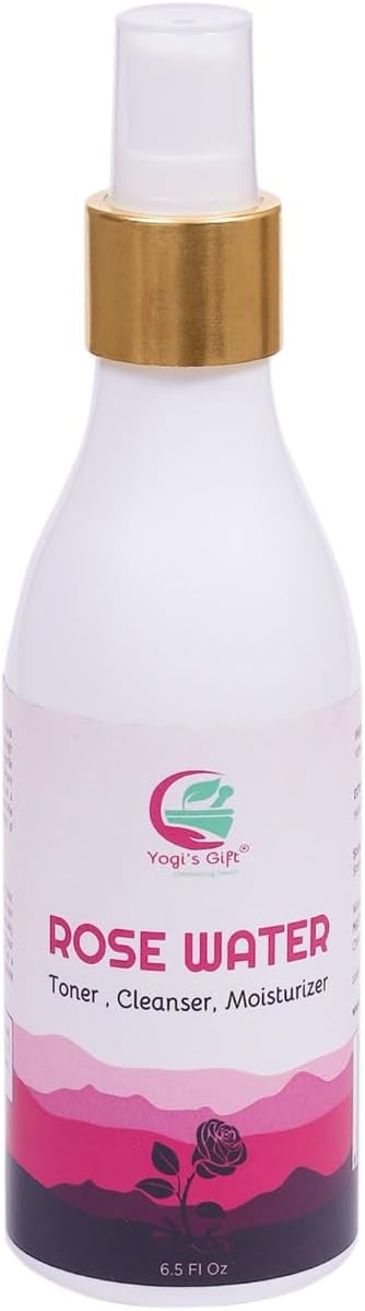 100% Pure Rose Water 6.5 fl oz | for Face & Hair | Alcohol Free & Artificial Coloring Free | by Yogi's Giftยฎ