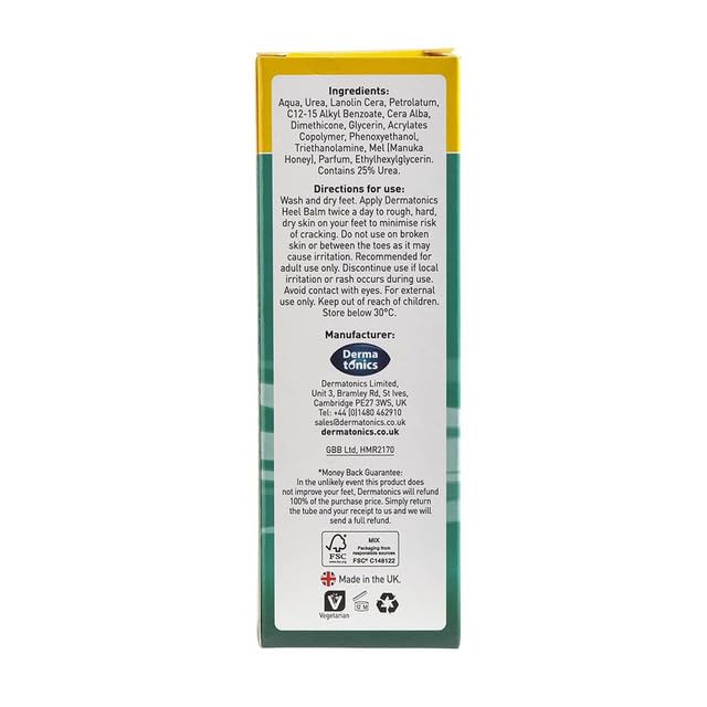 Dermatonics Manuka Honey Heel and Elbow Moisturizing & Exfoliating Cream for Dry and Cracked Heels | Dry Feet Treatment & Cracked Heel Repair for Rough, Dry and Cracked Feet, 2.37 fl oz Tube, 3 Pack