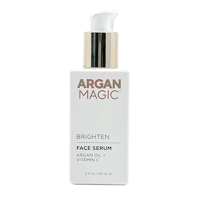 Argan Magic Brighten Face Serum with Vitamin C & Argan Oil - Hydrating & Brightening Formula | Reduce Dark Spots, Fine Lines, & Wrinkles (2 oz)