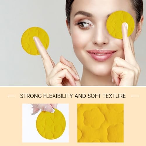 Turmeric Cleansing Pads for Face - Turmeric Exfoliating Face Scrub Pads with Vitamin C - Help Balance Skin Oil & Water - Suitable for All Skin Types - 50 Pcs (M)
