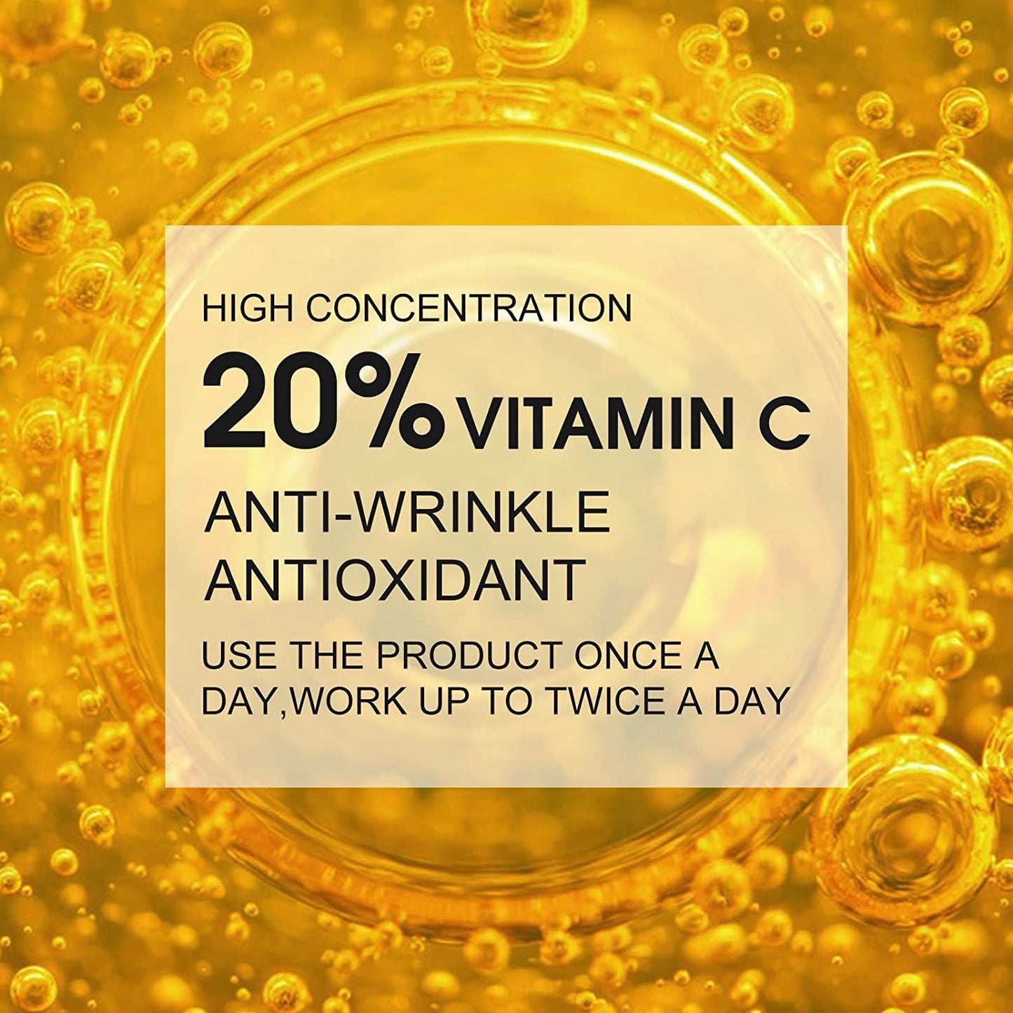 Premium 20% Vitamin C Serum with Hyaluronic Acid, Retinol & Amino Acids – Anti Aging Face Serum for Wrinkles, Hydrating & Collagen Boosting Korean Skin Care, 60ml