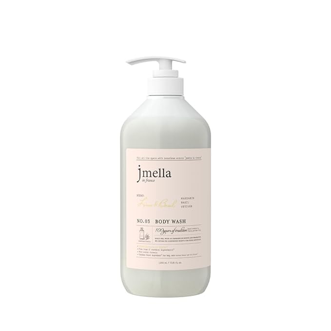 jmella in france Lime and Basil Body Wash Wash -luxury fragrance Made by French Performer- Chemical free-Free From 7 kinds of Paraben -33.8 FLoz