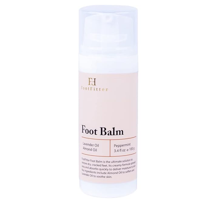 FootFitter Foot Repair Balm with Natural Essential Oils for Dry Skin, Cracked Heels and Toes, Exfoliates, Moisturizes, Heals & Restores Softness (Made in USA) 3.4 fl. oz.