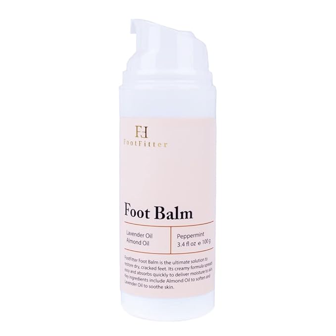 FootFitter Foot Repair Balm with Natural Essential Oils for Dry Skin, Cracked Heels and Toes, Exfoliates, Moisturizes, Heals & Restores Softness (Made in USA) 3.4 fl. oz.