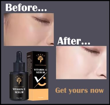 Vitamin C Serum, 20% L-Ascorbic Acid, with Hyaluronic Acid, Ferulic Acid, Vitamin E, 30ml