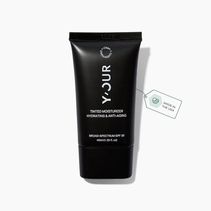 Y’OUR Tinted Moisturizer: Hydrating & Anti-Aging Tinted SPF 30 Makeup; Fragrance-Free, Oil-Free for Dry, Oily & Combination Skin. Made in USA. 1.35 fl. oz (Medium)