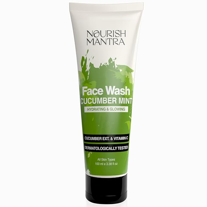 Nourish Mantra Cucumber Mint Upvan Face Wash - 100 ml | with Vitamin C, Cucumber and Niacinamide | Face Wash For All Skin Types | Paraben & SLSSLES Free | For Men & Women