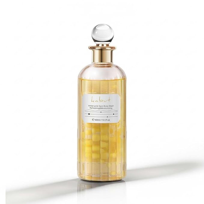 Pearl Extract Body Wash, Amber Powder Infused, Plant-Based Natural Formula for Daily Cleansing, Gentle Hydrating Shower Gel, 400ml