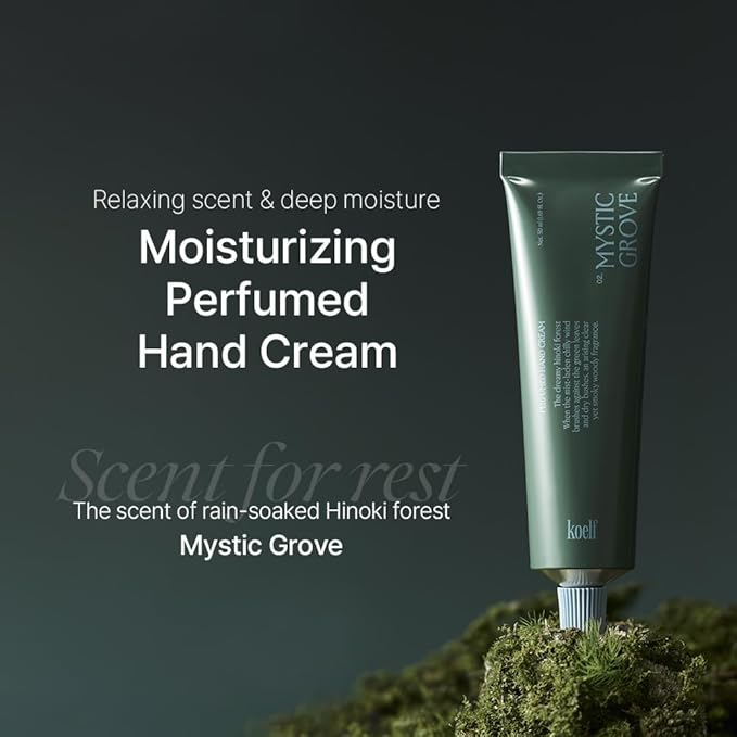 Perfumed Hand Cream No.2 Mystic Grove 50ml (1.69 fl. oz.) - Hand Moisturizer for Dry Skin with Urea, Lactobacillus Complex, Centella Asiatica, Hinoki Scented Soothing Hand Cream