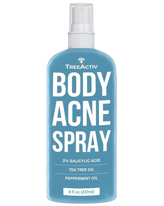 TreeActiv Body & Back Acne Treatment Original Formula, 8 fl oz, 2% Salicylic Acid, Cystic & Body Acne Spray for Chest, Shoulders & More, Bacne Treatment for Teens & Adults