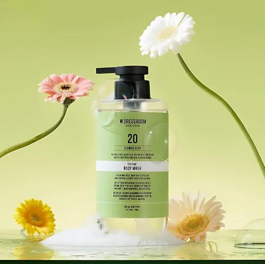 W.Dressroom Perfume Body Wash, Moisturizing Cleanser with Refreshing Scent, Gentle Hydrating Shower Gel, Korean Skincare, No.20 Flower Shop Scent, 16.9 fl oz (500 ml)