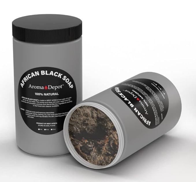 Raw African Black Soap & Shea Butter Yellow 2 lbs. COMBO PACK Cleanser and Moisturizer Set 100% Raw-Pure Unrefined I For all skin types I For Hair, Body and Face I Imported from Ghana I