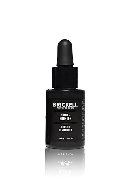 Brickell Men’s Vitamin C Booster Serum for Men, Natural and Organic Vitamin C Booster for Face to Ramp Up Collagen Production, Fight Wrinkles and Aging, 0.5 Ounce, Unscented (Unscented, 0.5 Ounce)