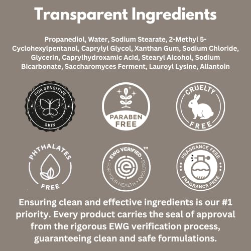 Body Care Trio-EWG Verified Body Wash+Fragrance-Free Body Lotion+Deodorant, Non-Toxic, Sulfate-Free, Gentle for All Skin Types