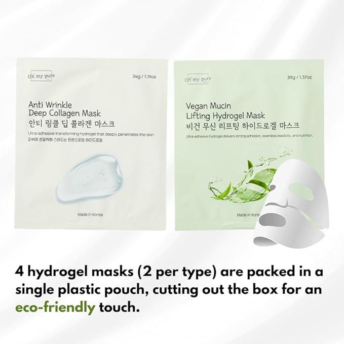 Korean Collagen Face Mask Overnight 2+2 EA Luxury Skin Care (AntiWrinkle, Vegan Mucin) (Sampler 4)