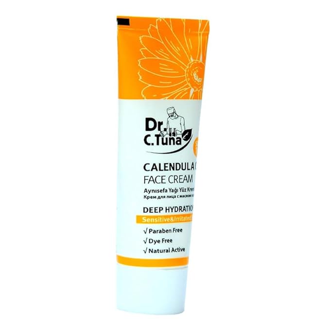 FARMASi DR. C. TUNA Calendula Oil Face Cream, Deep Hydration & Soothing Moisturizer for Sensitive Skin, 1.7 fl.oz / 50 ml