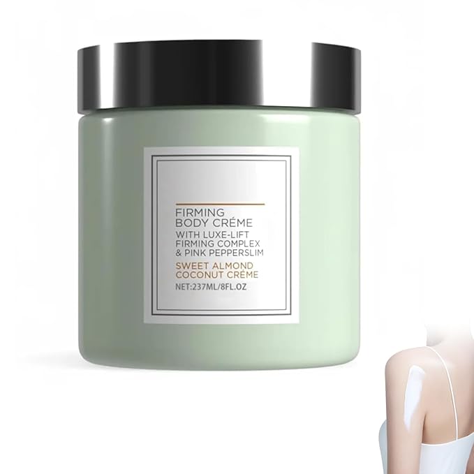 Champagne Lift Body Creme, Smoothing & Elasticity Boost for Arms, Legs, Neck – Lightweight Anti-Sagging Moisturizing Cream (Almond Coconut, 8 Fl Oz)