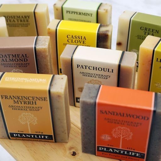 Plantlife Sandalwood 3-Pack Bar Soap - Moisturizing and Soothing Soap for Your Skin - Hand Crafted Using Plant-Based Ingredients - Made in California 4oz Bar