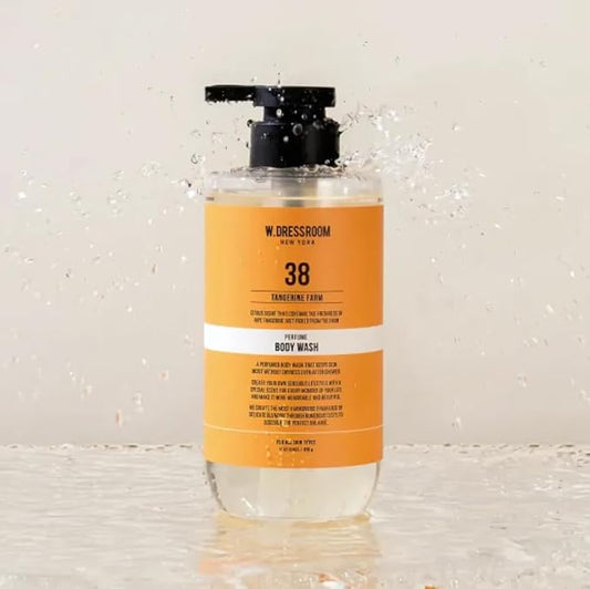 W.Dressroom Perfume Body Wash, Moisturizing Cleanser with Refreshing Scent, Gentle Hydrating Shower Gel, Korean Skincare, No.38 Tangerine Farm, 16.9 fl oz (500 ml)