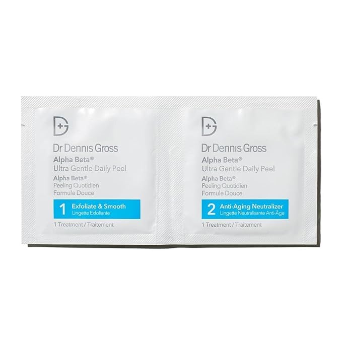 Dr. Dennis Gross Alpha Beta Ultra Gentle Daily Peel: for Dehydrated or Sensitive Skin, Uneven Tone or Texture, Fine Lines or Enlarged Pores (30 Treatments)