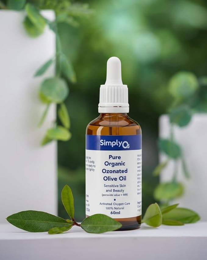 Pure Organic Ozonated Olive Oil 600 Peroxide For Face and Skin Helps In Acne, Anti-Aging, Wrinkles and All Skin Problems For Sensitive Skin with Made in Spain
