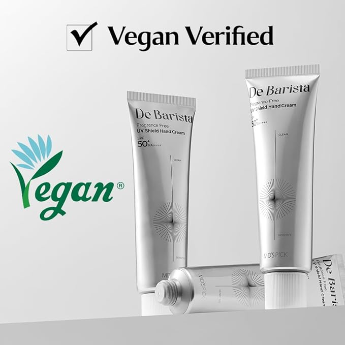 MD'S PICK De Barista Sun Shield Hand Cream SPF50+/PA++++ 50g – UV Protect,Fragrance-Free, Vegan, and Lightweight Hand Moisturizer