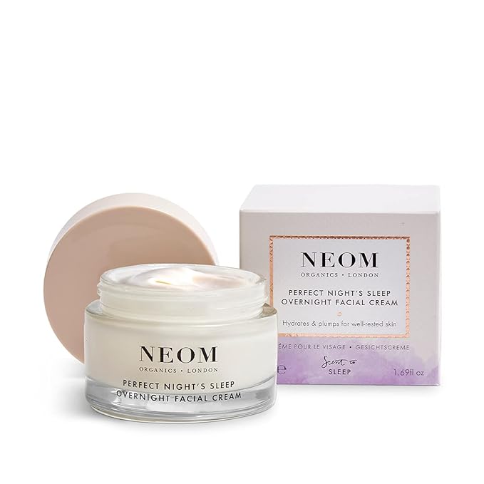 Neom- Perfect Night’s Sleep Overnight Facial Cream - 50ml | Face Moisturiser With Hyaluronic Acid, Aloe Vera & Ceramides To Plump & Reduce Lines | Suitable For All Skin Types