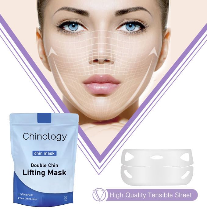 Double Chin Lifting Mask, Double Chin Reducer, Jawline Firming Mask for Face and Neck for Tightening and Firming (5 PCS)