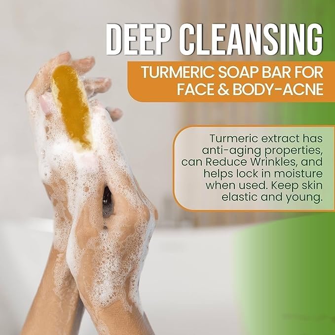 Turmeric Soap Bar for Face & Body, Smooth Skin, Natural Handmade Soap
