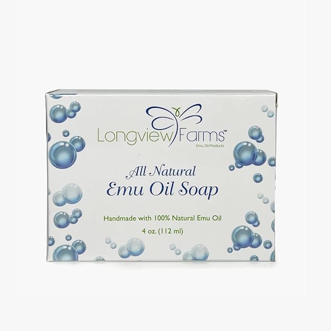 Longview Farms® Emu Oil Soap - Gentle Cleansing Bars for Sensitive Skin - Soap Bars with Emu Oil and More for Smooth, Healthy Skin (Baby Scent)