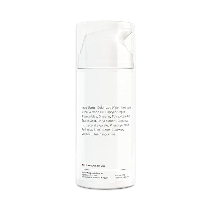 Advanced Retinol A Cream - Moisturizer w/Vitamin E, Coconut & Almond Oil- Retinol Daily Anti-Aging Cream for Face – for Smoother Looking Skin (3.4 oz)