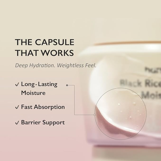 HARUHARU wonder Black Rice 5 Ceramide Barrier Moisturizing Cream, Daily Skin Barrier Care, Long-Lasting Hydration, Soothing & Nourishing, Ceramide Capsules, Korean Skincare, 1.69 fl.oz