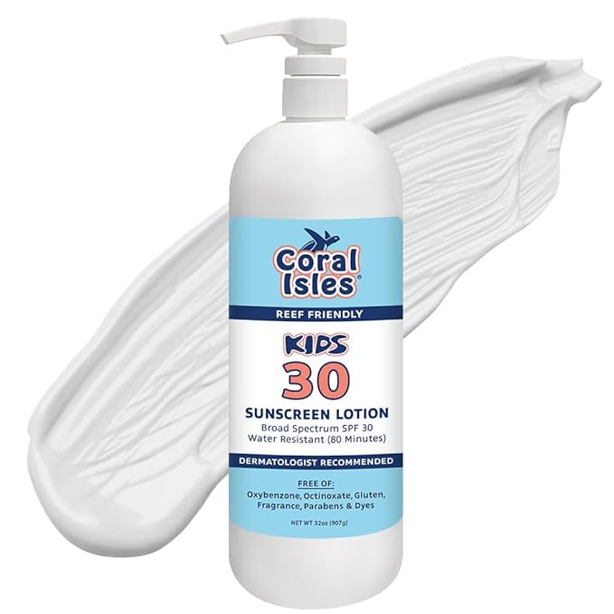 KIDS Rocky Mountain Sunscreen Broad Spectrum | UVA/UVB Protection | Hawaii 104 Reef Act Compliant (Oxybenzone & Octinoxate Free) | Water Resistant 80 Min. | Fragrance Free | Quart With Pump (32 Fl Oz)
