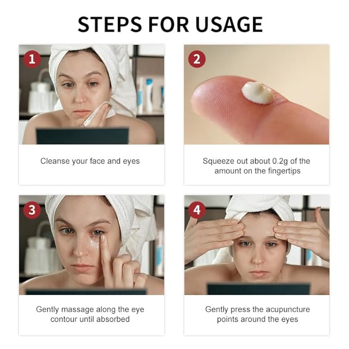 Eye Repair Cream, Rosehip & Hibiscus Eye Cream for Dark Circles, Puffiness, Wrinkles and Bags, Reduce Fine Lines for Sensitive Skin - 1.7 OZ