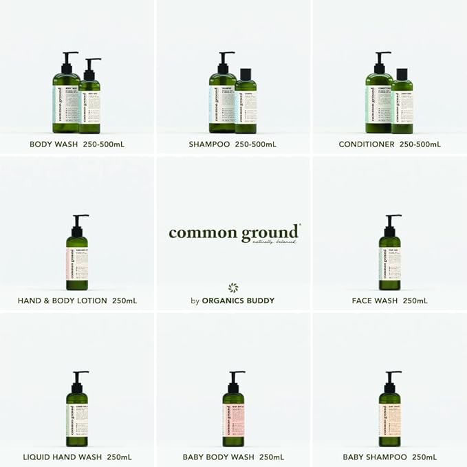 COMMON GROUND Natural Body Wash - Paraben & Cruelty Free, Vegan, Plant-Based, Botanical Scent & Avocado Oil Extracts - All Skin Types, Men & Women, Sensitive, Refill