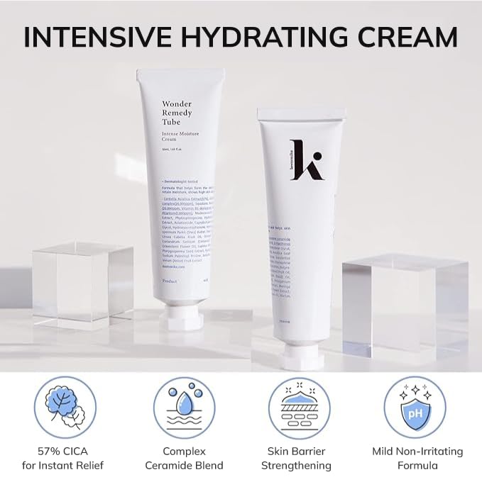 Korean Moisturizer with CICA & CeramideㅣHydrating Face Cream for Redness Relief & Barrier Repair, 1.69 Fl Oz