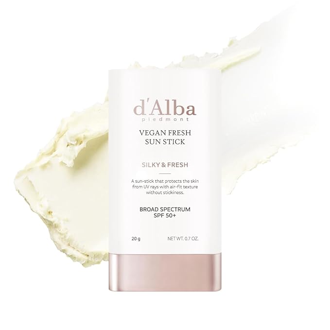 d'alba Piedmont Air Fit Fresh Sun Stick, OTC BROAD SPECTRUM SPF 50+, Non-Sticky On-the-Go Sun Protection, Outdoor Essential Vegan NEW Type Sun Stick, Silky & Fresh, Korean Skin Care (0.7 Oz.)