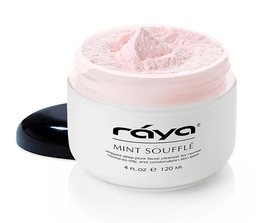 Raya Mint Soufflé Facial Cleanser (102) - Face Wash for Sensitive Skin, Combination & Oil Skin, Clears Pores, Sensitive Formula, Mint, 4 oz