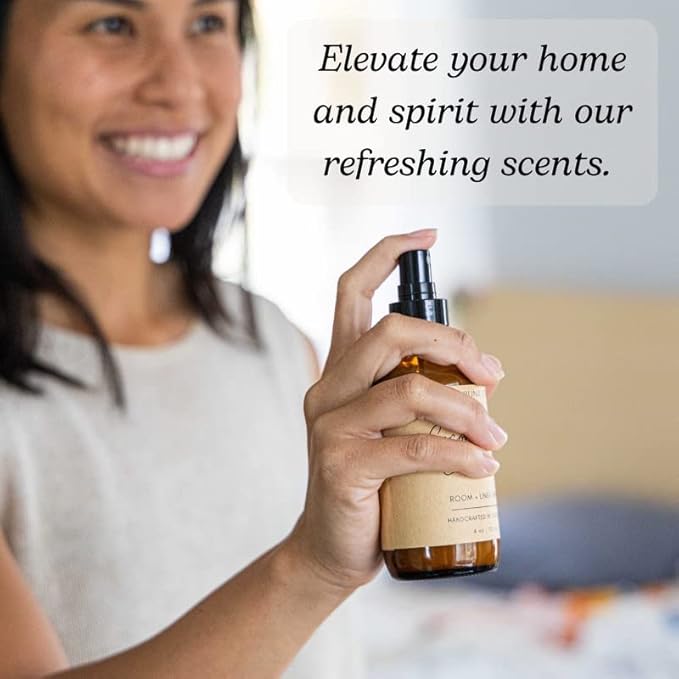 Lavender Lemon Artisan Natural Room, Linen, and Pillow Spray, Pure Organic Essential Oils, Made in California (4 oz)