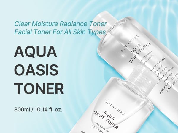 Aqua Oasis Toner with PHA – Hydrating & Soothing Korean Face Toner for All Skin Types, Vegan, Alcohol-Free, Fragrance-Free, 300ml / 10.14 Fl Oz
