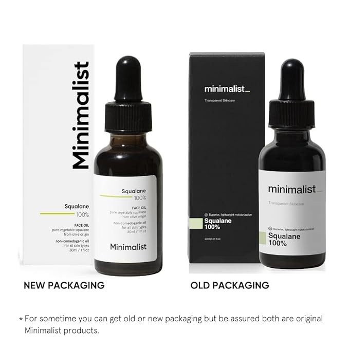 Minimalist Squalane 100% (Plant Derived) Face Oil for Moisturization | Improves Skin Hydration & Reduces Fine Lines | Restores Suppleness, Firmness & Elasticity of Skin | 1 Fl Oz / 30 ml