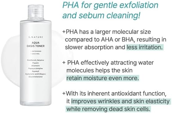 Aqua Oasis Toner with PHA – Hydrating & Soothing Korean Face Toner for All Skin Types, Vegan, Alcohol-Free, Fragrance-Free, 300ml / 10.14 Fl Oz